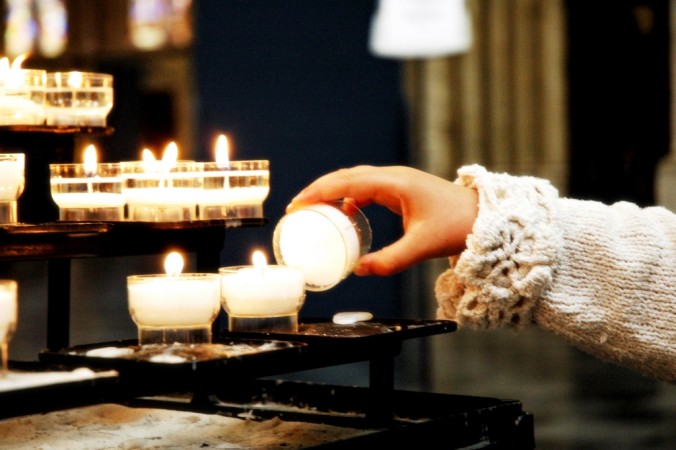 lighting a candle